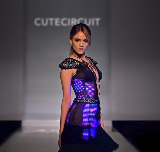 CuteCircuit Pink and Black #hautecouture Dress