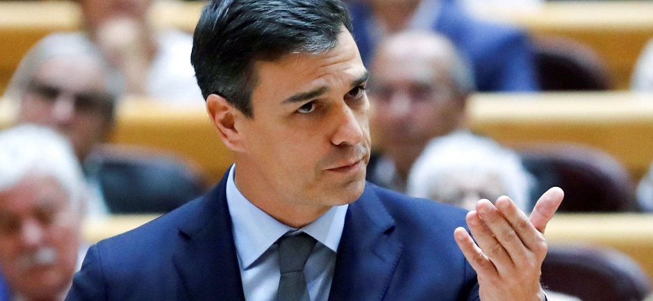 El presidente del Gobierno Pedro Sánchez en el Senado. 