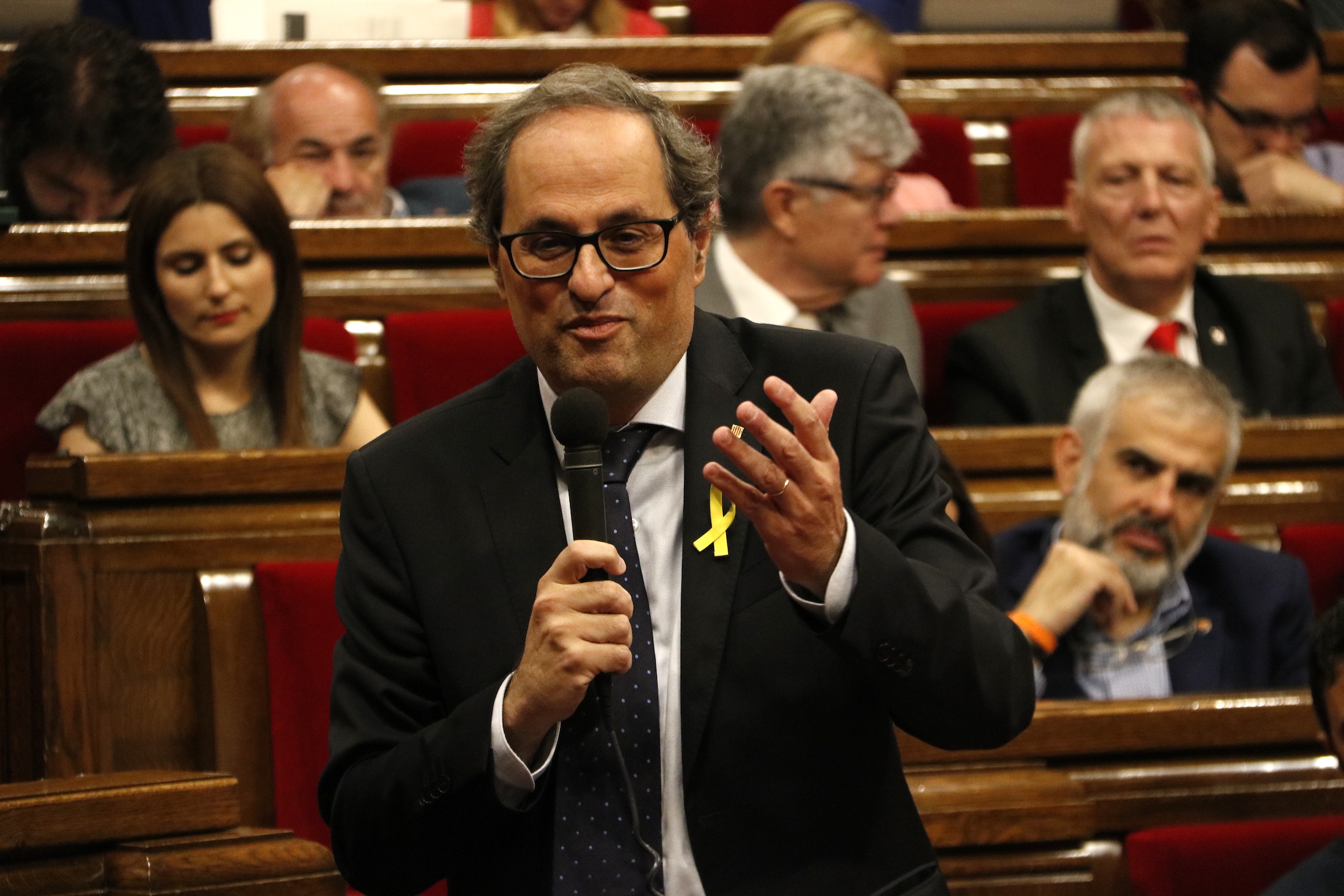 Quim Torra, en el Parlament, durante la sesión de control al Govern de la Generalitat.