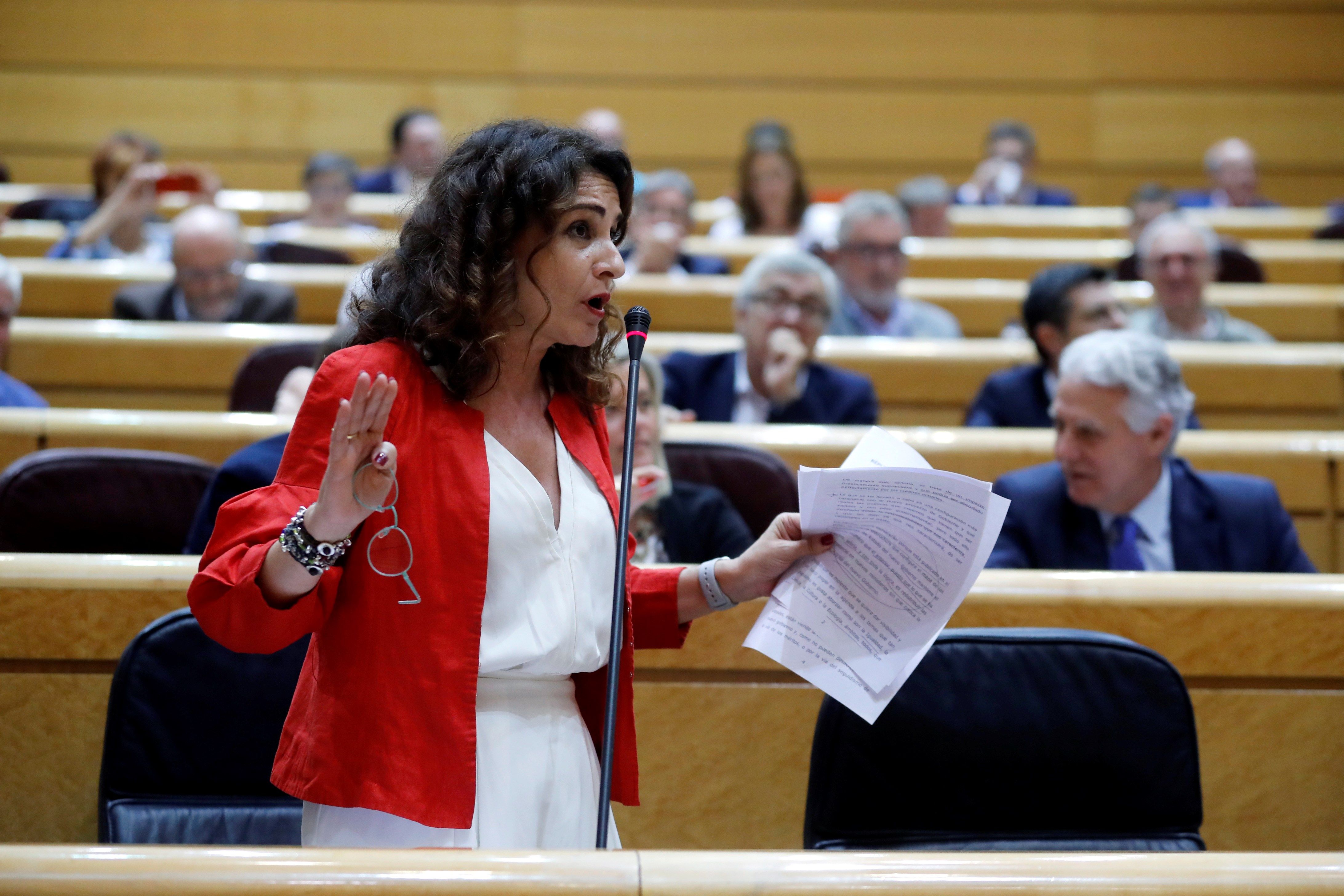 La ministra de Hacienda, María Jesús Montero, ayer en el Senado