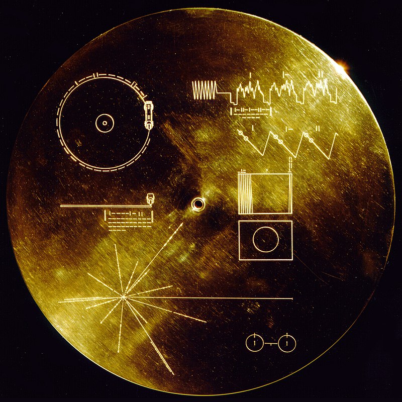 Disco de oro de la Voyager. Foto: NASA/JPL 