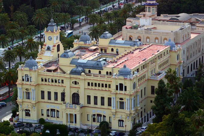 Imagen aérea del Ayuntamiento de Málaga