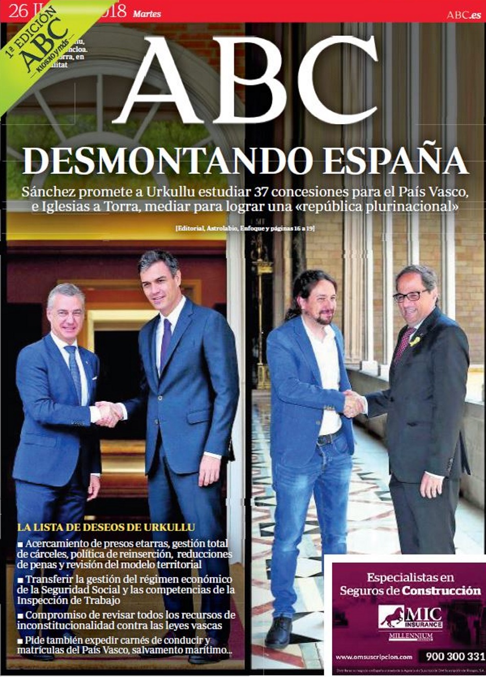 Portada de ABC Desmontando España