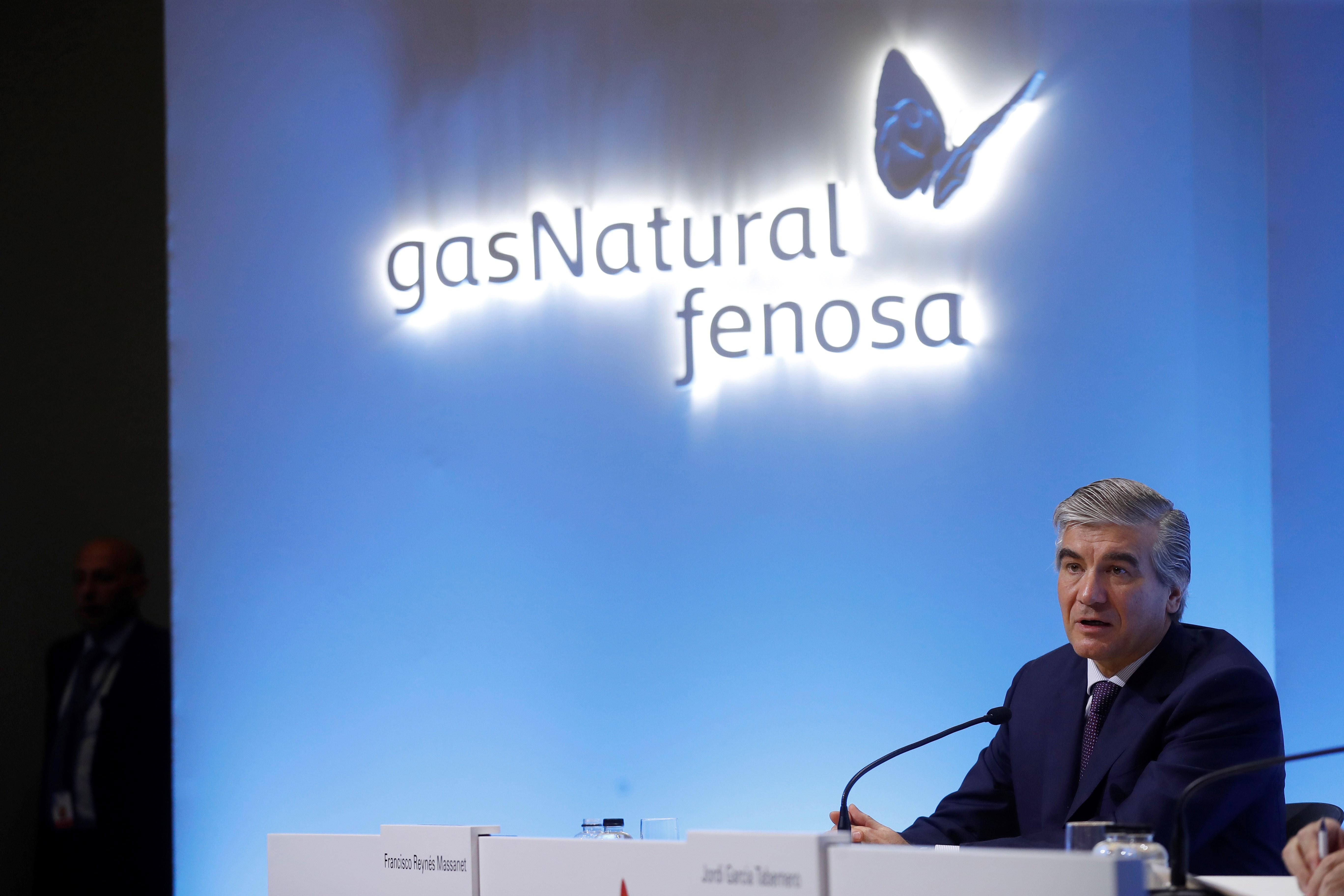 El presidente deGas Natural Fenosa, Francisco Reynés, durante su intervención previa a la Junta General de Accionistas de la compañía