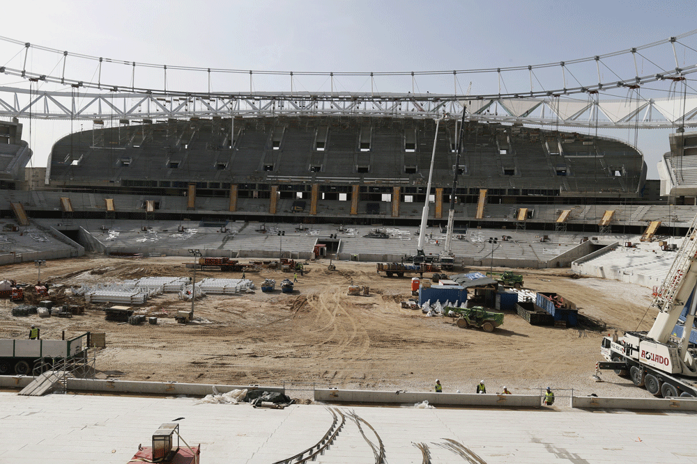 Vista de las obras del estadio Wanda Metropolitano en febrero. 