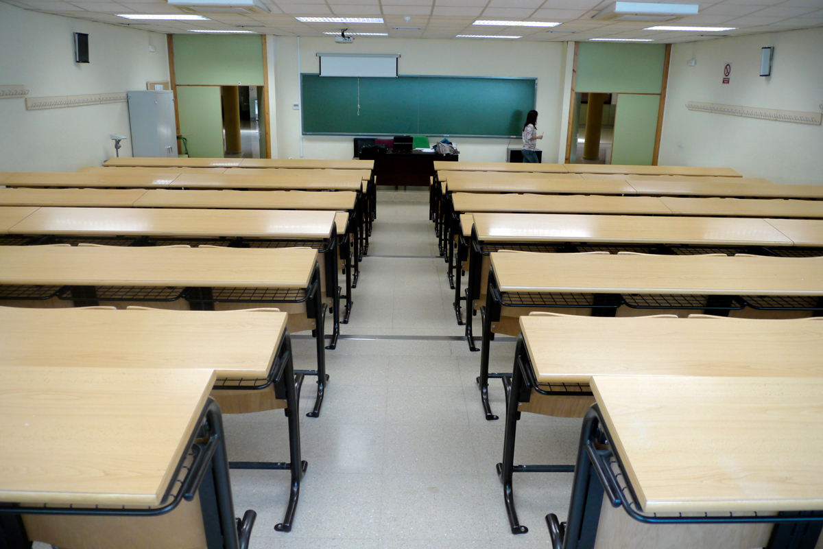 Un aula de un centro escolar. 