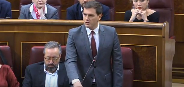 El líder de Ciudadanos, Albert Rivera, en el Congreso de los Diputados.