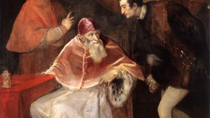 A pesar de que la política es el ámbito más conocido del nepotismo, la iglesia cuenta con casos de “enchufes”. En la imagen el papa Paulo III con sus nietos, pintado por Tiziano