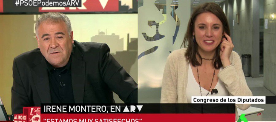 Irene Montero entrevistada por Ferreras en Al Rojo Vivo
