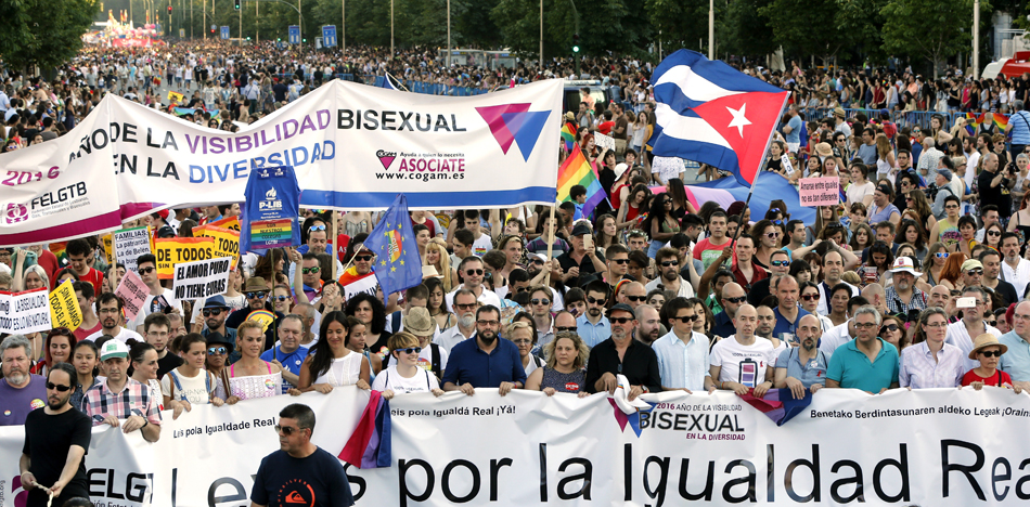 Manifestación con motivo de la celebración del día del Orgullo Gay.