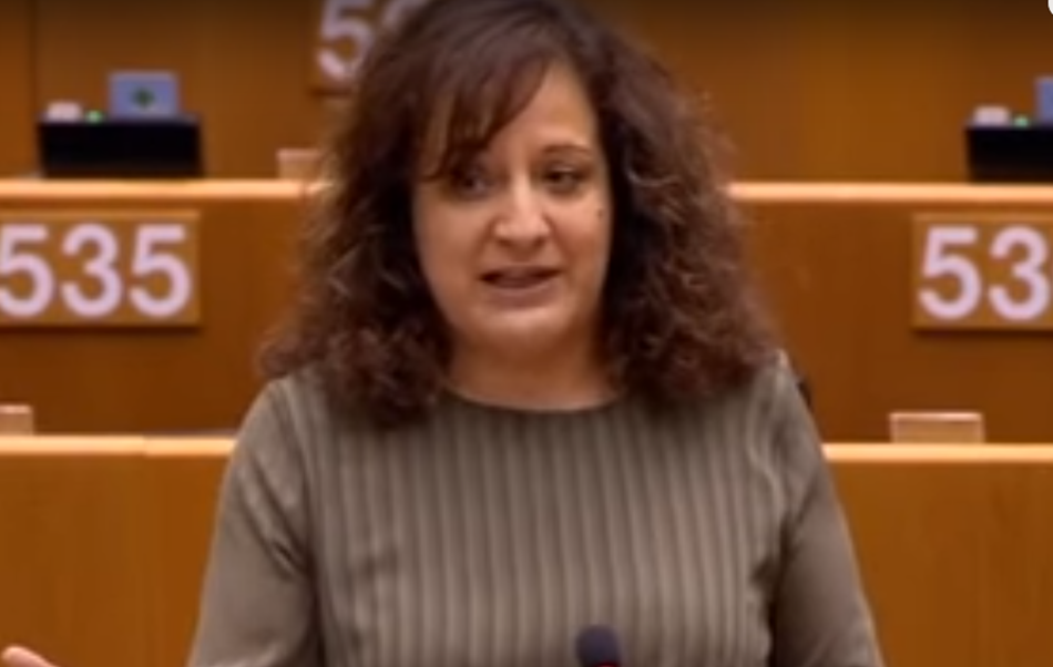 Iratxe García durante una de sus intervenciones en el Parlamento Europeo. 