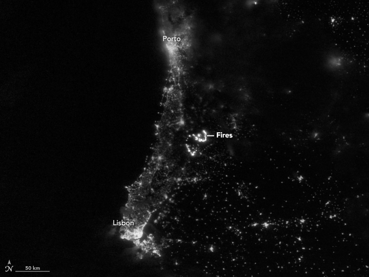 El incendio de Portugal, visible desde el espacio