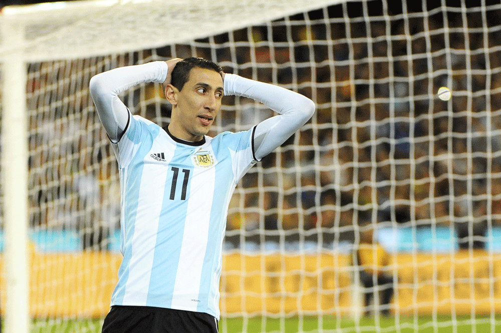El jugador de la selección argentina de fútbol Ángel di María. 