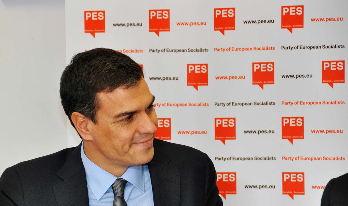 El secretario general del PSOE, Pedro Sánchez, de visita en el Partido Socialista Europeo en Bruselas