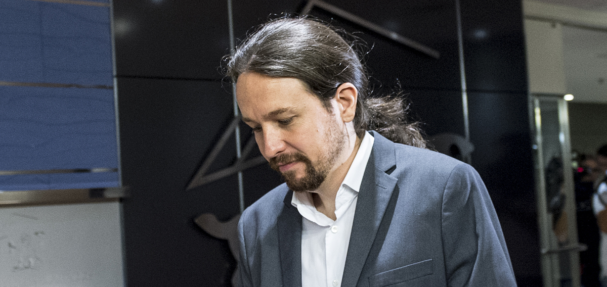 Pablo Iglesias, secretario General de Podemos, en la sala de prensa del Congreso fuente Podemos