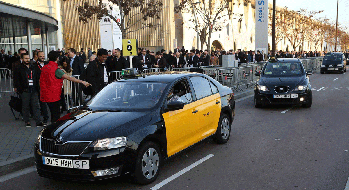 Un taxi en Barcelona. 
