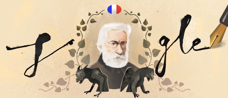 Doodle de Google sobre Víctor Hugo 