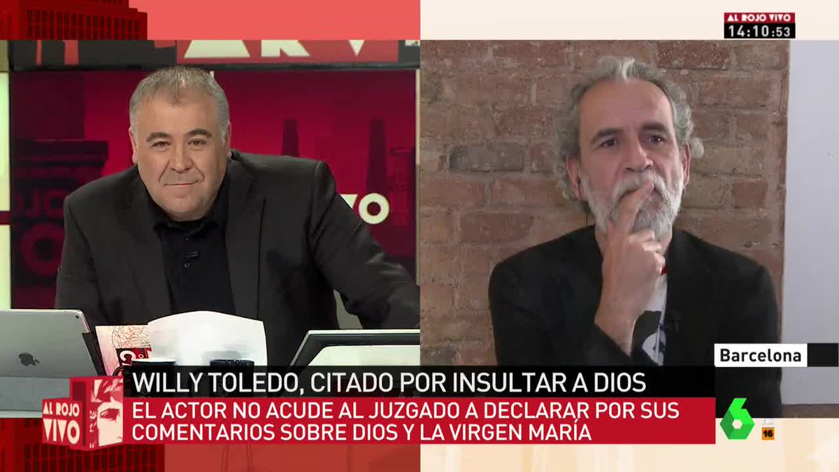 Un momento de la entrevista de Antonio García Ferreras a Willy Toledo
