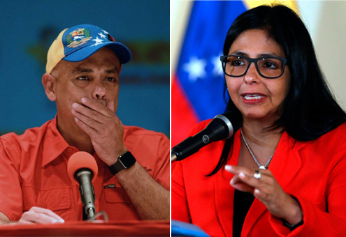 Jorge Rodríguez, alcalde de Caracas, y Delcy Rodríguez, ministra de Exteriores del Gobierno venezolano.