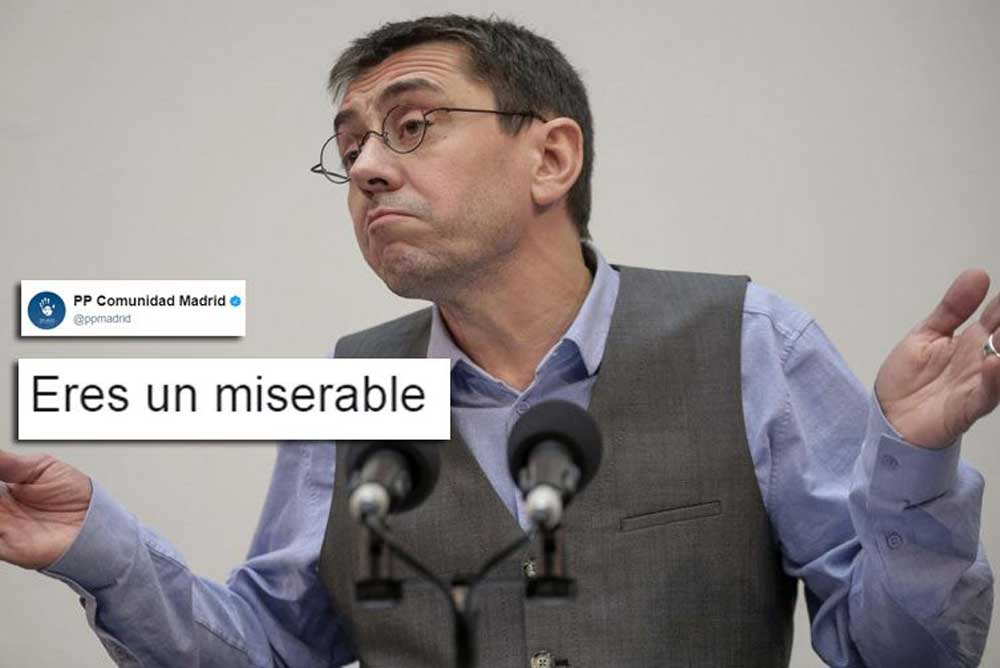 El PP llama "miserable" a Juan Carlos Monedero.