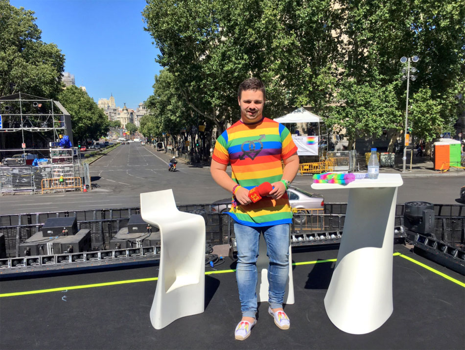 El periodista David Enguita durante la celebración del World Pride Madrid