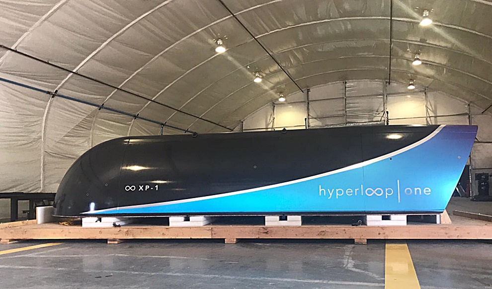 En la imagen el Hyperloop One´s XP-1, la cápsula con la que se llevó a cabo la prueba el pasado 12 de mayo. (Foto: hyperloop-one.com)