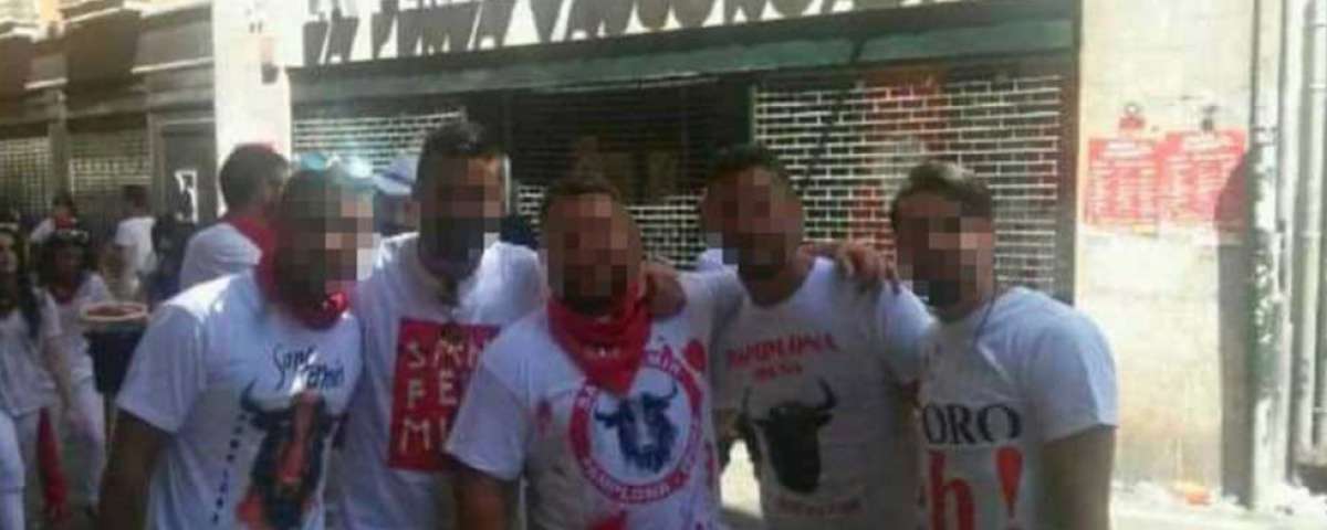 Los cinco acusados durante las fiestas de San Fermín en Pamplona