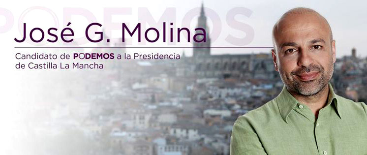 Cartel electoral de Podemos en las autonómicas de 2015, con José García Molina como cabeza de lista.