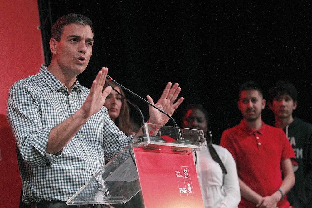 Pedro Sanchez, en un acto del Partido Socialista.