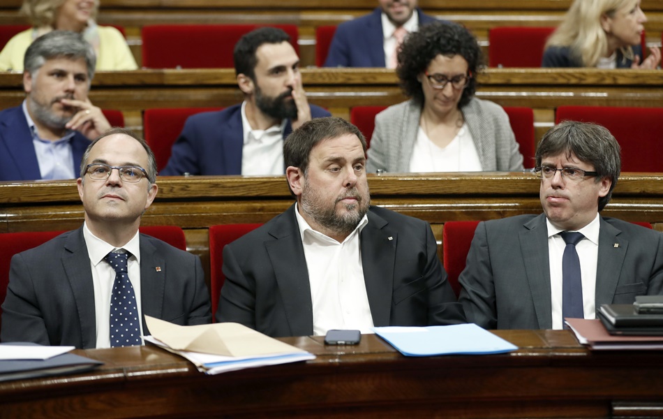 Junqueras y Puigdemont en el Parlament en una imagen de archivo
