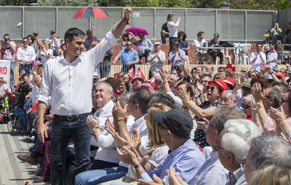 Pedro Sánchez, en un mitin.