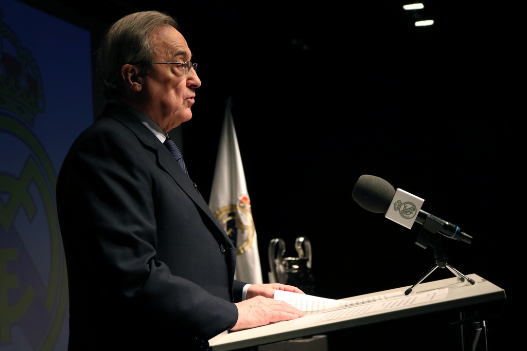 Florentino Pérez, durante una rueda de prensa. 