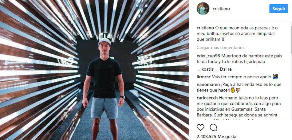 Captura de la foto difundida por Cristiano Ronaldo en Instagram