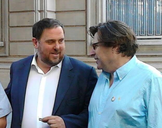 El líder de ERC, Oriol Junqueras, y el fundador de la Asamblea Nacional Andaluza, Pedro Ignacio Altamirano.