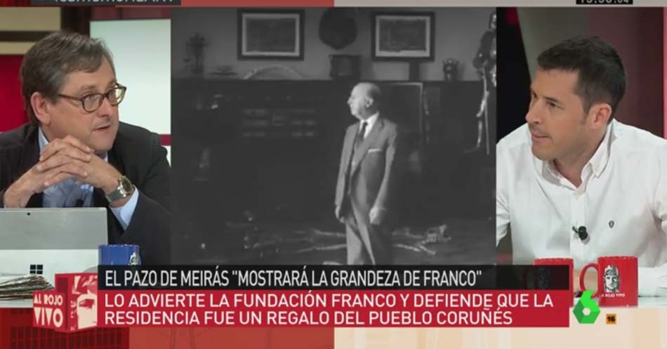 El director de 'La Razón', Francisco Marhuenda (izq.) y el diputado del PSOE, Juan Segovia (der.) durante su enfrentamiento en 'Al Rojo Vivo'