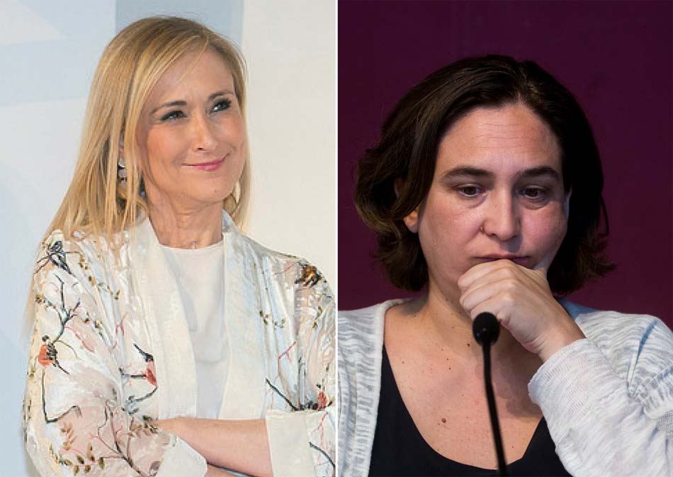 La presidenta de Madrid, Cristina Cifuentes (izq.) y la alcaldesa de Barcelona, Ada Colau (der.) 