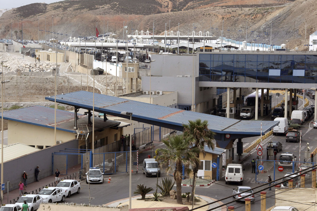 La frontera del Tarajal, que separa Ceuta de Marruecos.