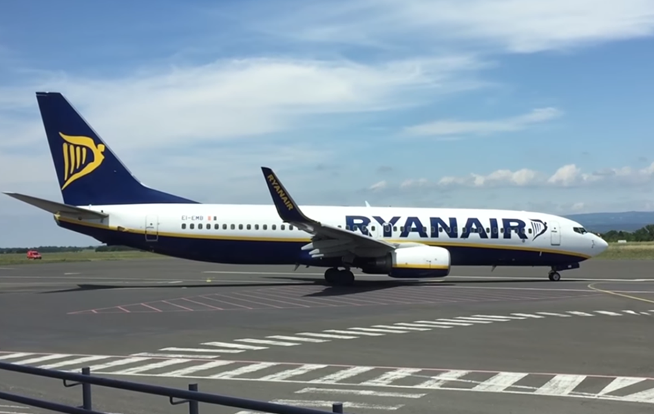 Avión de la compañía Ryanair. 