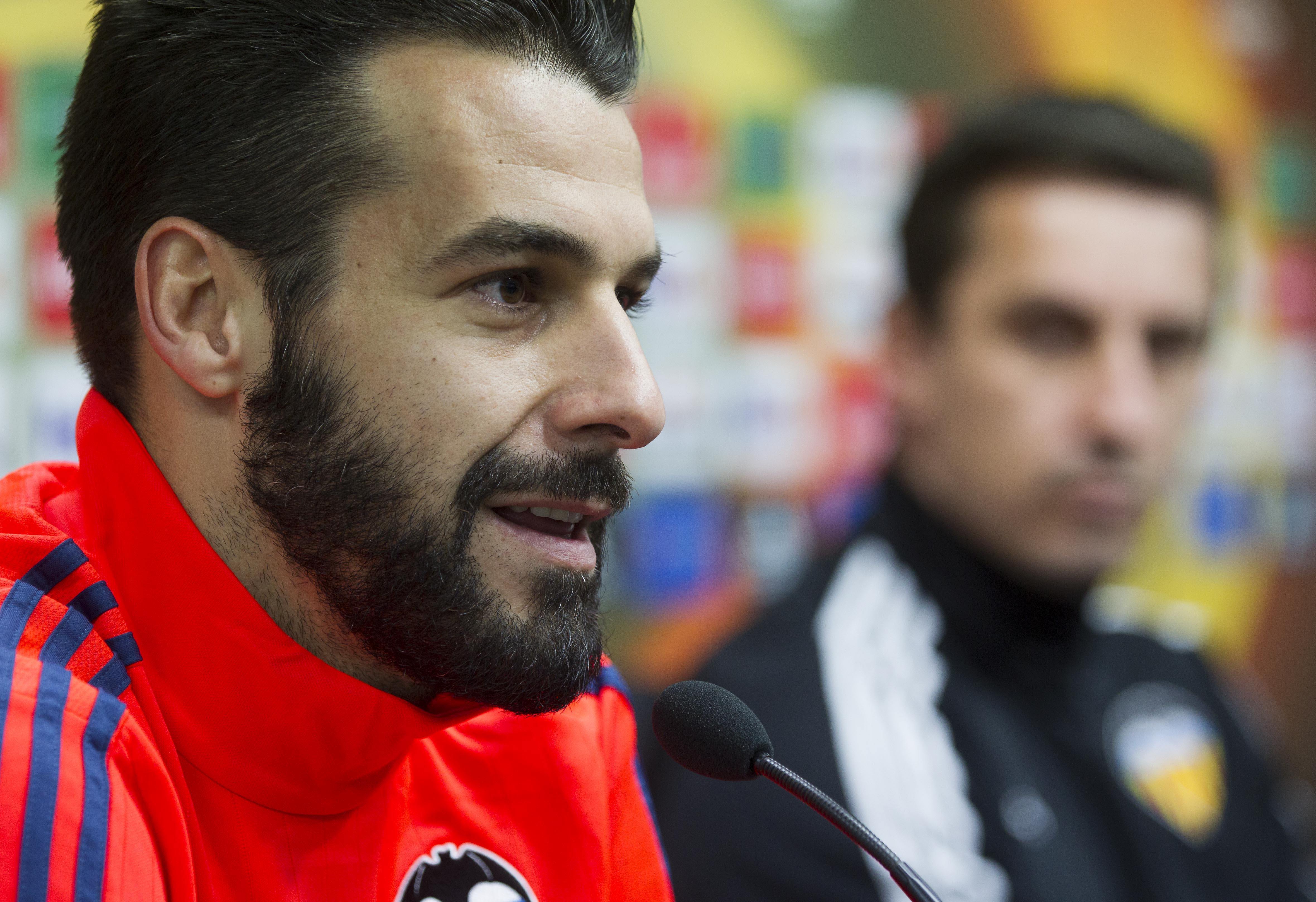 Álvaro Negredo, durante una rueda de prensa. 