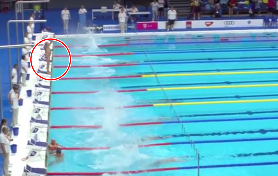 El nadador español, Fernando Álvarez, durante su prueba en el Mundial Masters de Budapest. 