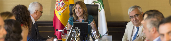 Susana Díaz, presidiendo el Consejo de Gobierno de este martes.