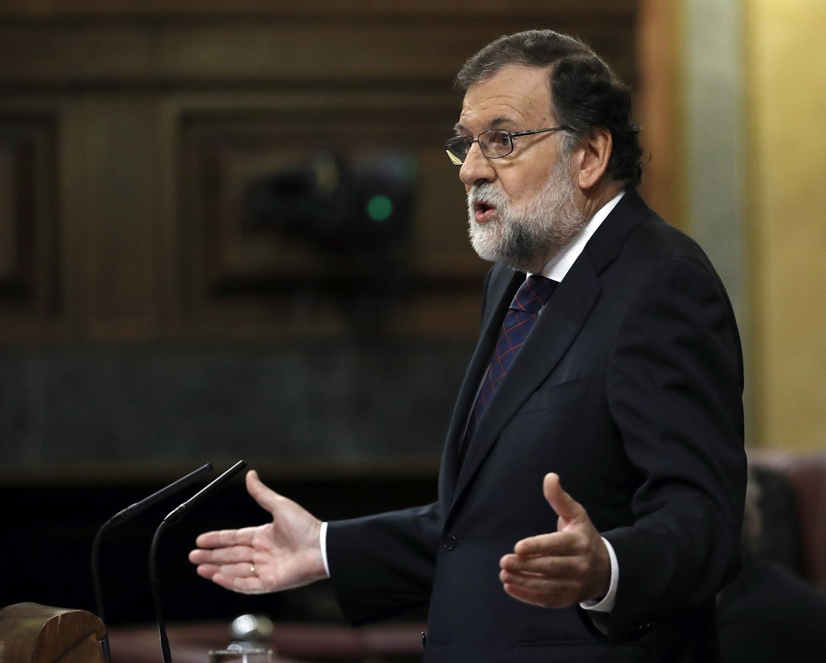 Mariano Rajoy durante su intervención en el Congreso para explicar sus vínculos con la Gürtel
