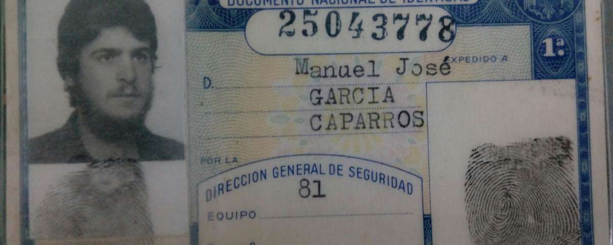 El DNI de Manuel José García Caparrós, muerto con solo 19 años por un disparo policial.
