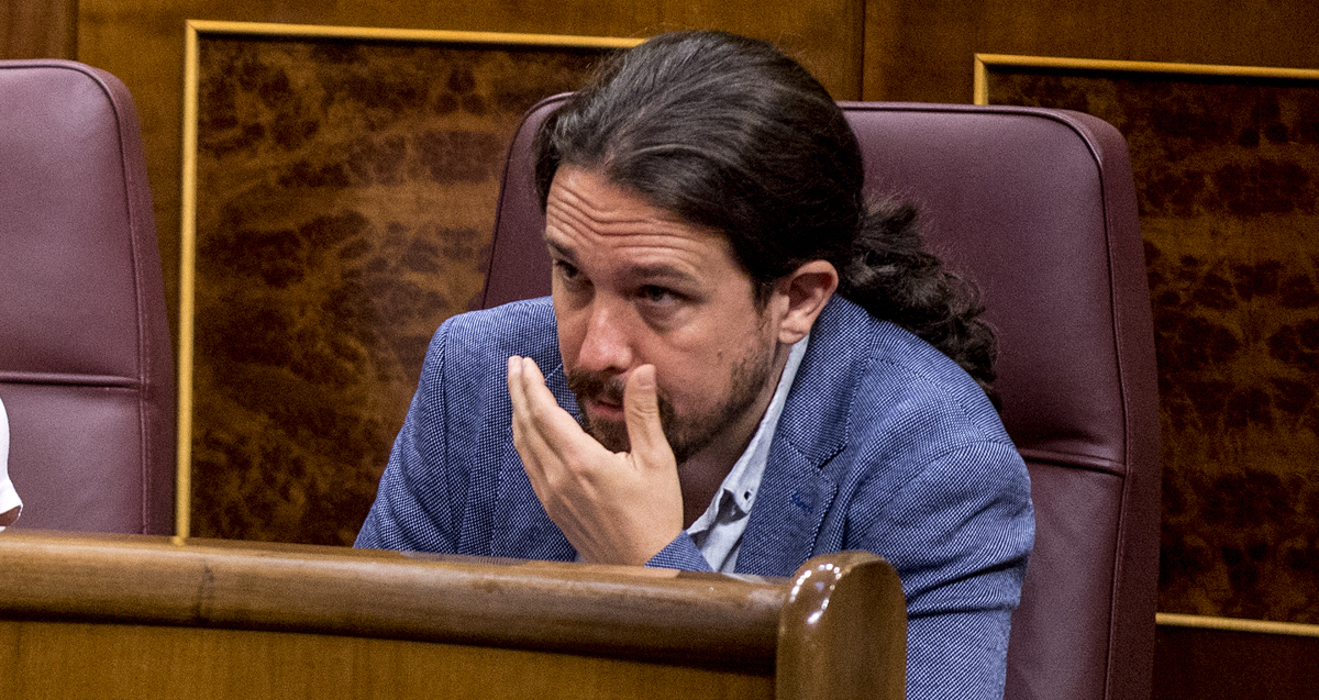 Pablo Iglesias en el Pleno durante una comparecencia de urgencia de Mariano Rajoy