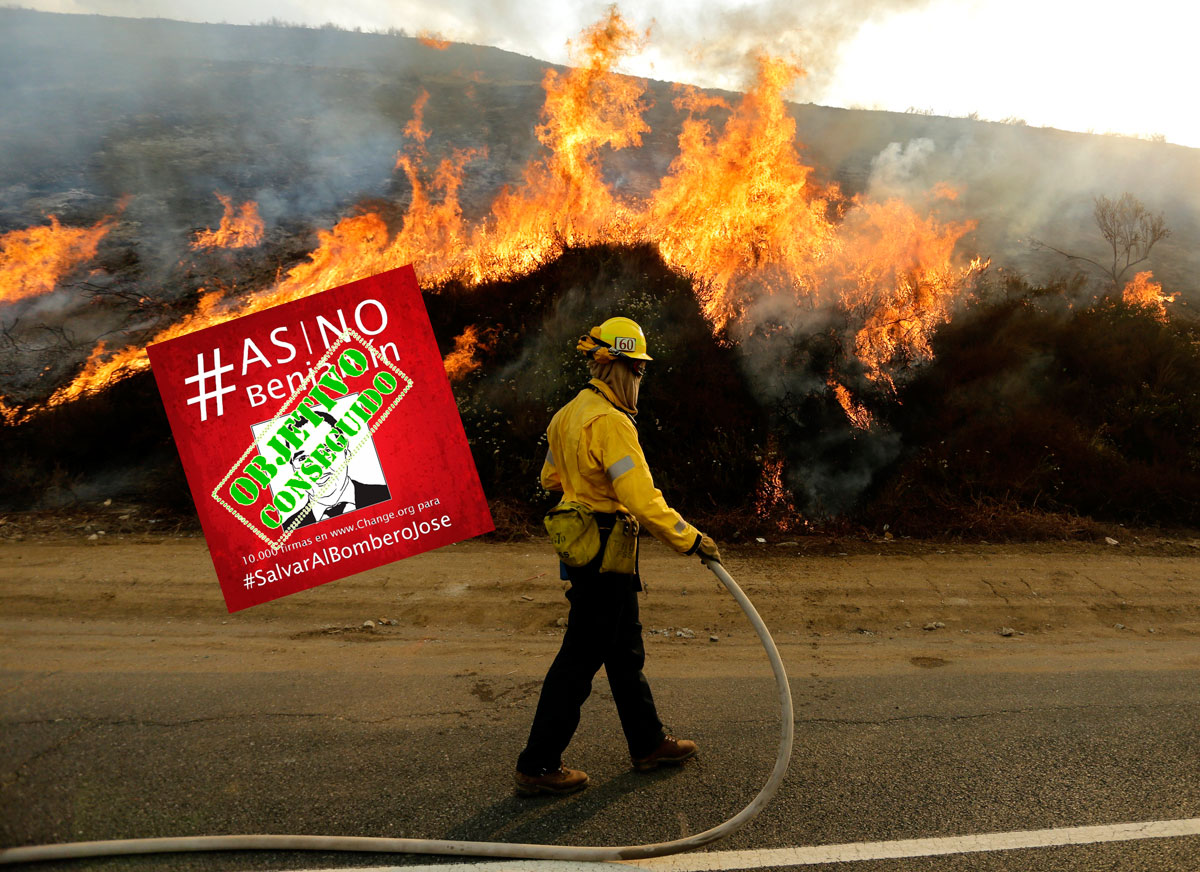 Éxito rotundo en la recogida de firmas en apoyo al bombero despedido