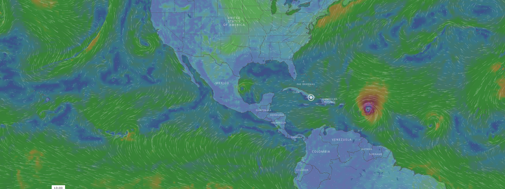 El huracán Irma a su paso por el Caribe