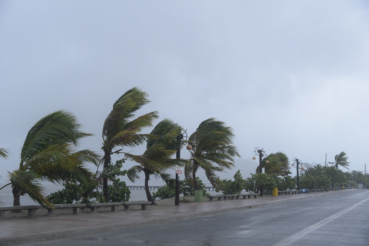 Vista del el ojo del huracán Irma sobre la costa norte dominicana. 