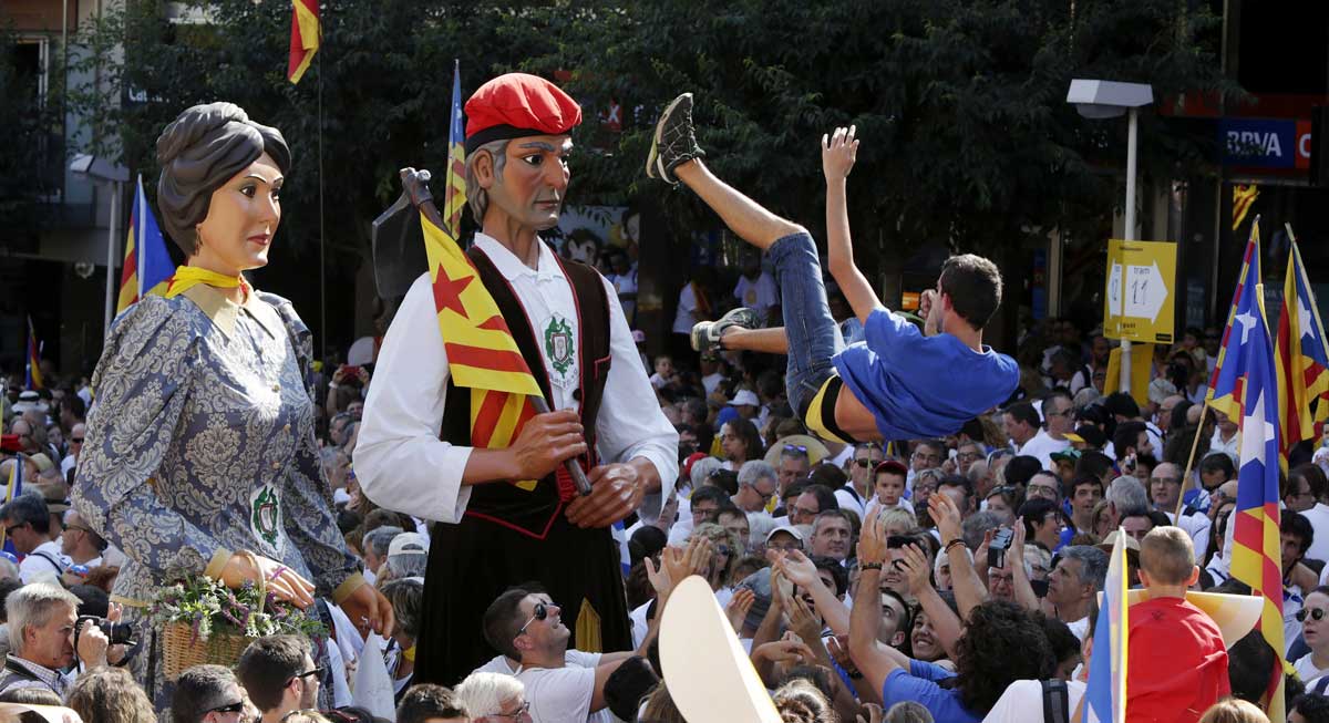 Ambiente en el centro de Barcelona durante la celebración popular de la Diada de Cataluña. EFE/Archivo