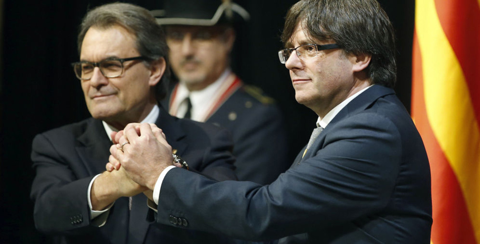 Los dos expresidentes de la  Generalitat, Artur Mas y Carles Puigdemont.