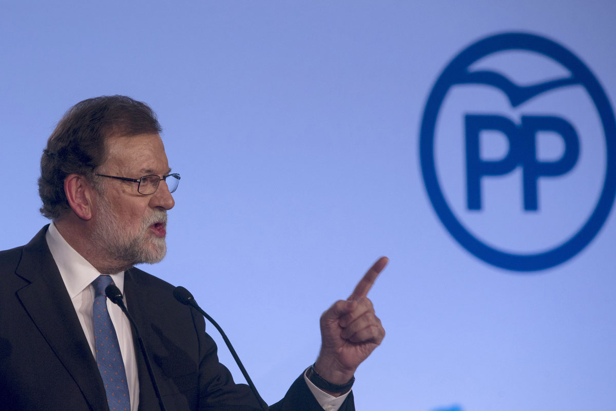 El presidente del Gobierno, Mariano Rajoy, preside la Junta Directiva extraordinaria del PP Catalán en Barcelona. EFE